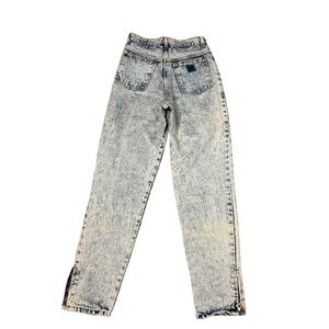 Memphis Vintage 80's Acid Wash Denim Jeans High Rise Zipper Ankle Women's‎ 24'